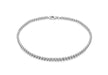 Sterling Silver Rhodium Plated 2mm Round Zirconia  Tennis Bracelet 19m/7.5"9