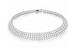 Sterling Silver Rhodium Plated 2mm Round Zirconia  Triple-Row Tennis Bracelet 19m/7.5"9