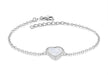 Sterling Silver Rhodium Plated Floating Zirconia  Stones Heart Bracelet 19m/7.5"9