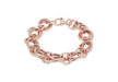 Sterling Silver Rose Gold Plated Textured and Polished Loopy Rings Bracelet 20m/8"9