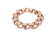 Sterling Silver Rose Gold Plated Large Textured and Polished Rollerball Bracelet 20m/8"9