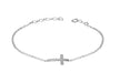 Sterling Silver Cross Adjustable Bracelet 16.5m/6.5"-19m/7.5"9