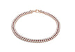 Sterling Silver Rose Gold Plated Double Row Zirconia  Tennis Bracelet 19m/7.5"9