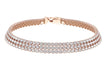 Sterling Silver Rose Gold Plated 3-Row Zirconia  Bracelet 19m/7.5"9