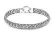 Sterling Silver Rhodium Plated 8.5mm Satin San Marco and Snake Chain Bracelet 19m/7.5"9