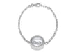 Sterling Silver Rhodium Plated Zirconia  Floating Infinity Adjustable Bracelet 17m/6.5" - 18m/7"9