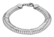 Sterling Silver Rhodium Plated Domed Ladder Bracelet 19m/7.5"9