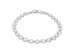 Sterling Silver Rhodium Plated 4.6mm Patterned Ovals Bracelet 19m/7.5"9