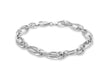 Sterling Silver Rhodium Plated Double Elliptic Links Bracelet