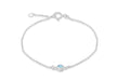 Sterling Silver Aqua Zirconia March Birthstone Adjustable Bracelet 