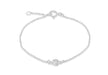 Sterling Silver White Zirconia  Set 'April' Birthstone Adjustable Bracelet