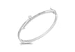 Sterling Silver Zirconia  Crossover Bangle