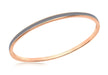 Sterling Silver Rose Gold Plated 3mm Grey Stacking Bangle