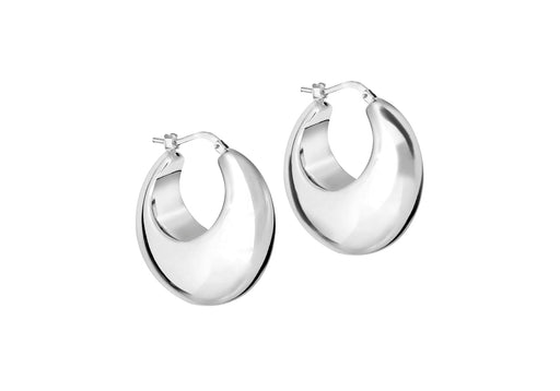 Sterling Silver 30mm Eletroform Hoop Earrings