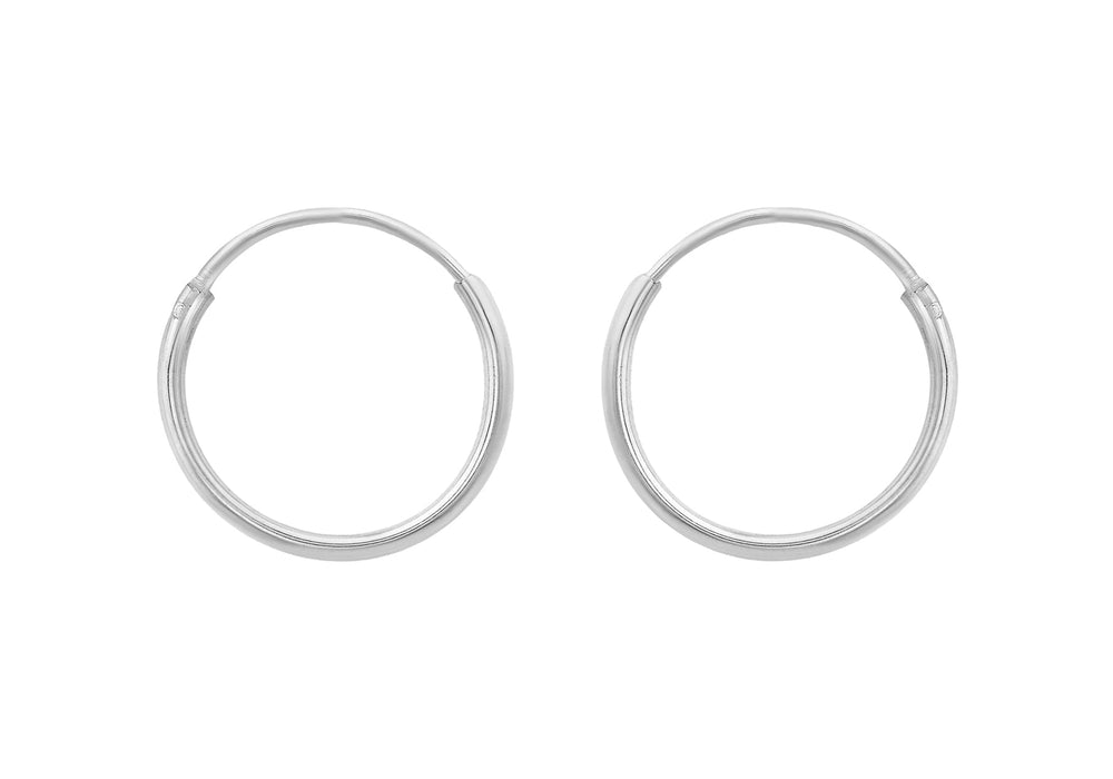 Sterling Silver 12mm Hinged Endless Hoop Earrings