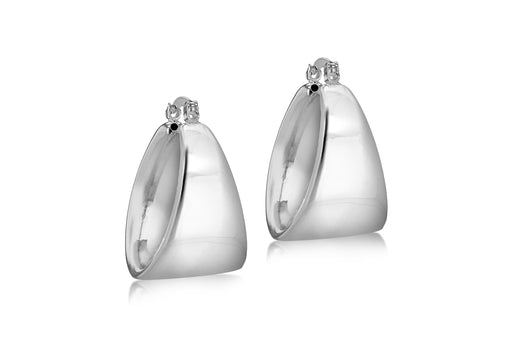 Sterling Silver Graduated Eletroform Creole Earrings