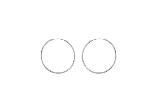 Sterling Silver 20mm Plain Hoop Earrings