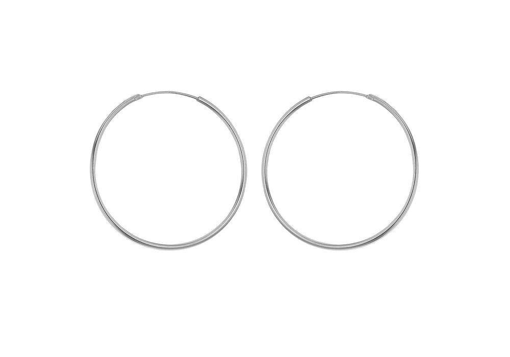 Sterling Silver 35mm Plain Hoop Earrings