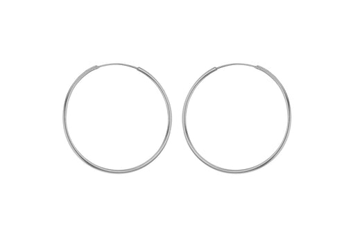 Sterling Silver 35mm Plain Hoop Earrings