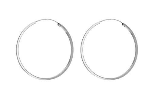 Sterling Silver 50mm Square Tube Endless Hoop Earrings