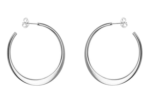 Sterling Silver 35mm Flat Hoop Earrings