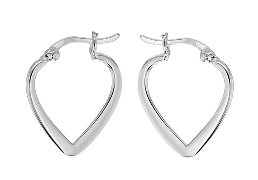 Sterling Silver 17.3mm x 19mm Heart Creole Earrings