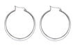 Sterling Silver 35mm Flat Graduated Hoop Earrings