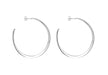 Sterling Silver 50mm Flat Graduated Hoop Earrings