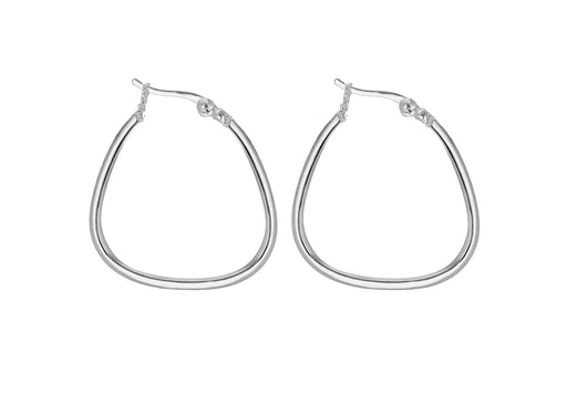 Sterling Silver 26mm Square Tube Creole Earrings