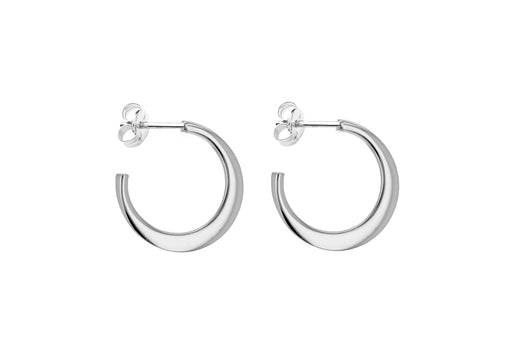 Sterling Silver 20mm Flat Graduated Hoop Earrings