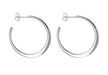 Sterling Silver 30mm Flat Graduated Hoop Earrings