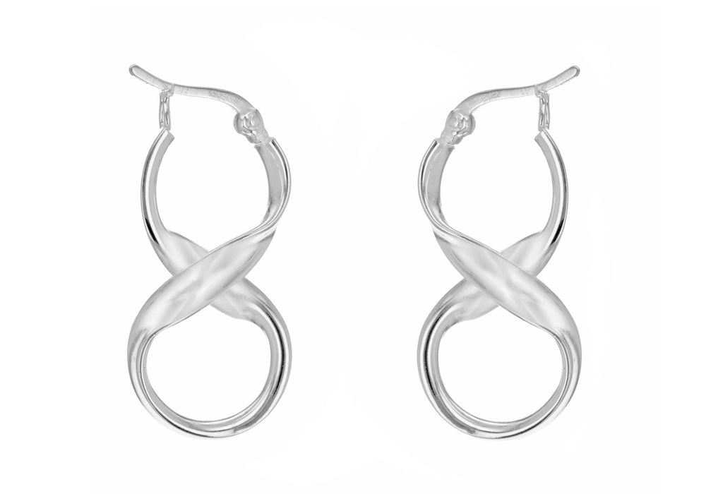 Sterling Silver 'Figure 8' Creole Earrings