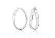 Sterling Silver 20mm x 33mm Oval Twisted Creole Earrings