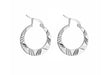 Sterling Silver 22mm Diamond Cut Flat Creole Earrings