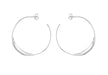 Sterling Silver 40mm Single Twist Hoop Earrings