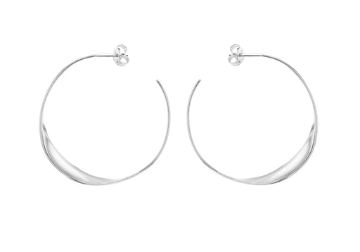 Sterling Silver 40mm Single Twist Hoop Earrings