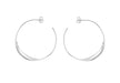 Sterling Silver 37mm Flat Twist Hoop Earrings