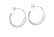 Sterling Silver 25mm Flat Twist Hoop Earrings