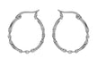 Sterling Silver 20mm Twist Pattern Creole Earrings