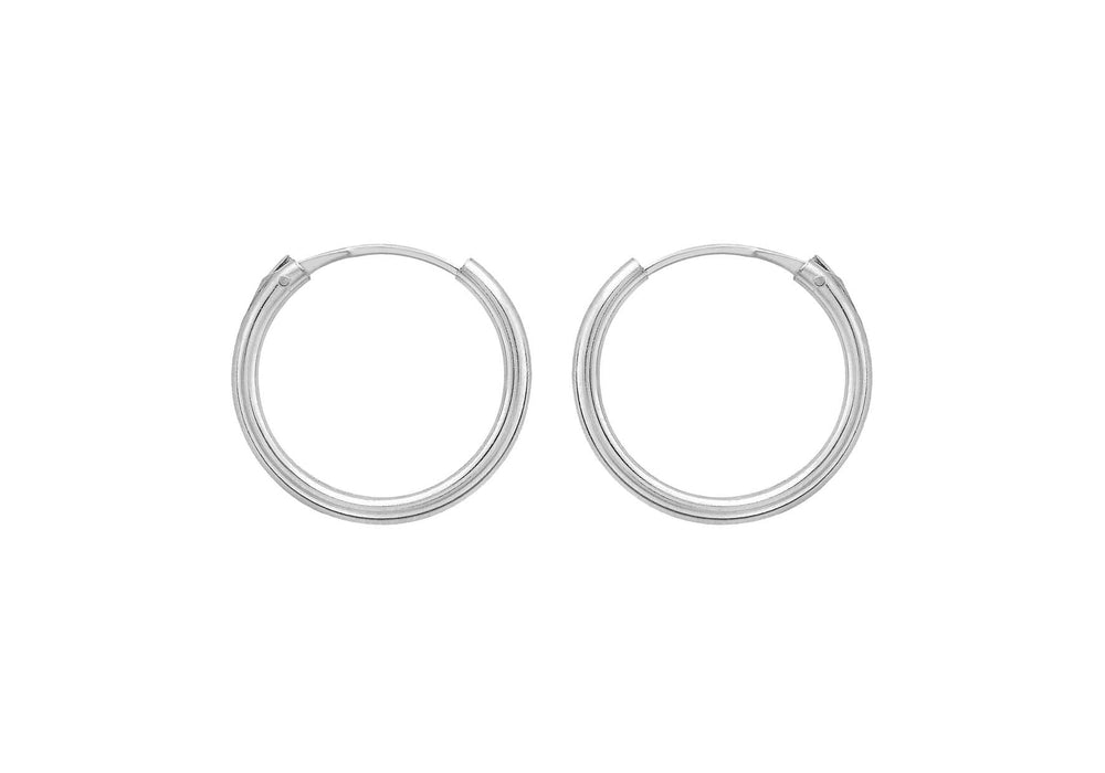 Sterling Silver 15mm Hinged Endless Hoop Earrings