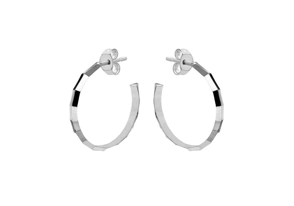 Sterling Silver 20mm Diamond Cut Hoop Earrings