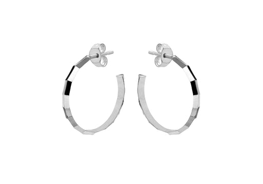 Sterling Silver 20mm Diamond Cut Hoop Earrings