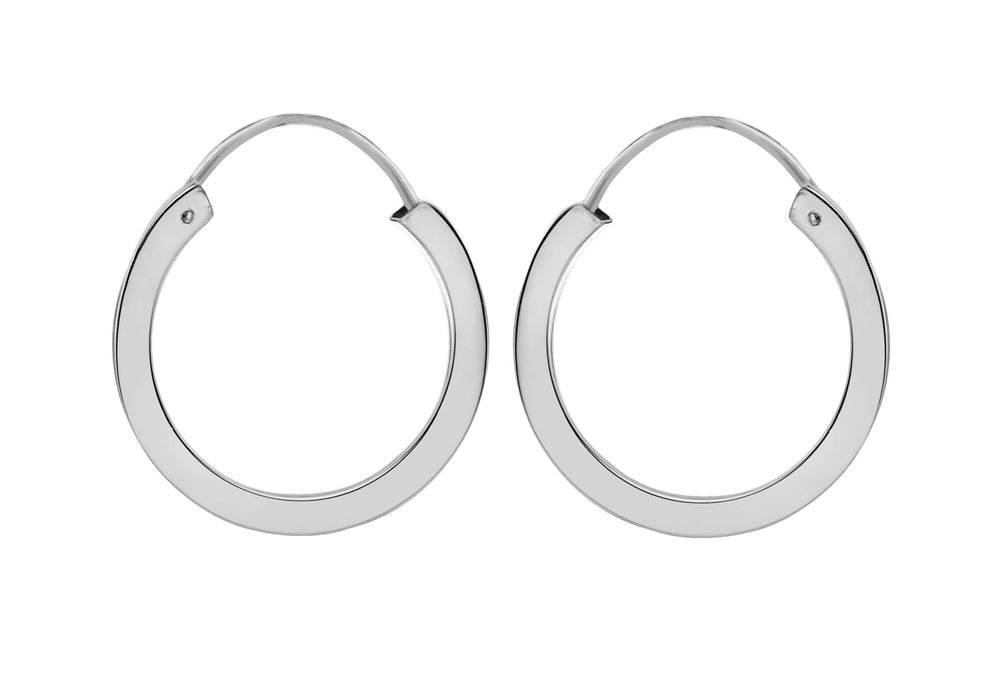 Sterling Silver 20mm Square Tube Hoop Earrings