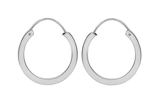 Sterling Silver 20mm Square Tube Hoop Earrings