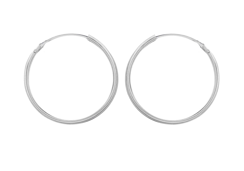 Sterling Silver 40mm Square Tube Hoop Earrings