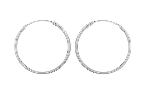 Sterling Silver 40mm Square Tube Hoop Earrings