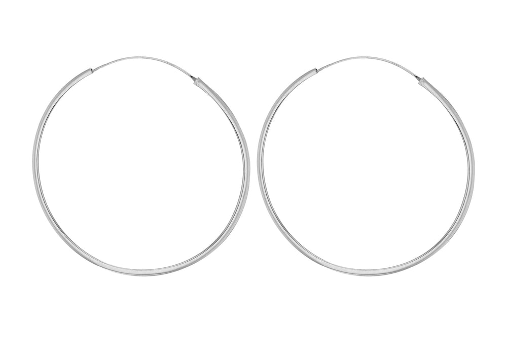 Sterling Silver 60mm Square Tube Hoop Earrings