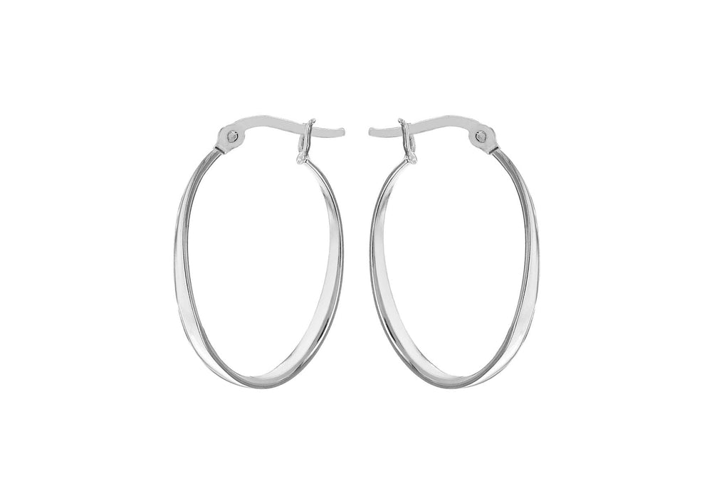 Sterling Silver 20mm x 28mm Slight Twist Creole Earrings