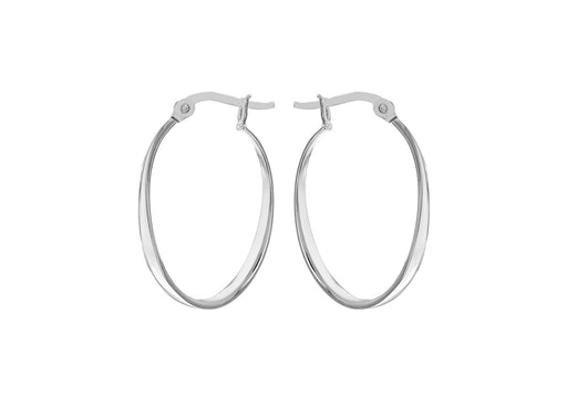 Sterling Silver 20mm x 28mm Slight Twist Creole Earrings