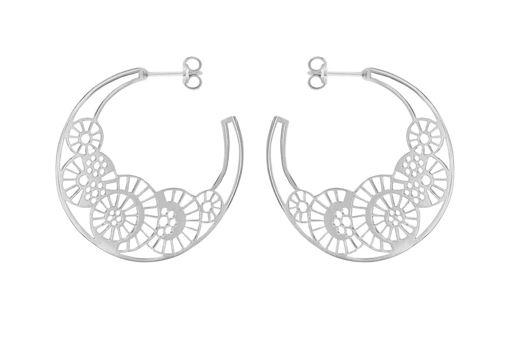 Sterling Silver 40mm CutoCut Graduated Hoop Earrings